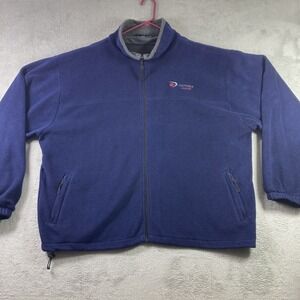 Sea to Sky Jacket Adult XXL 2XL Blue Fleece Sweater Full Zip Embroidered Pockets